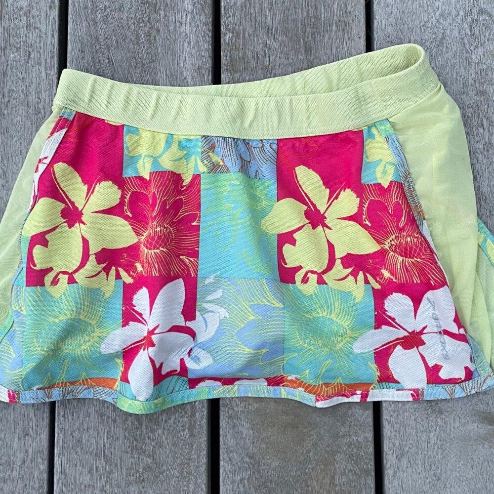 Brooks Women's Size Small/Medium Red/Yellow/White Floral Athletic Skirt/Shorts